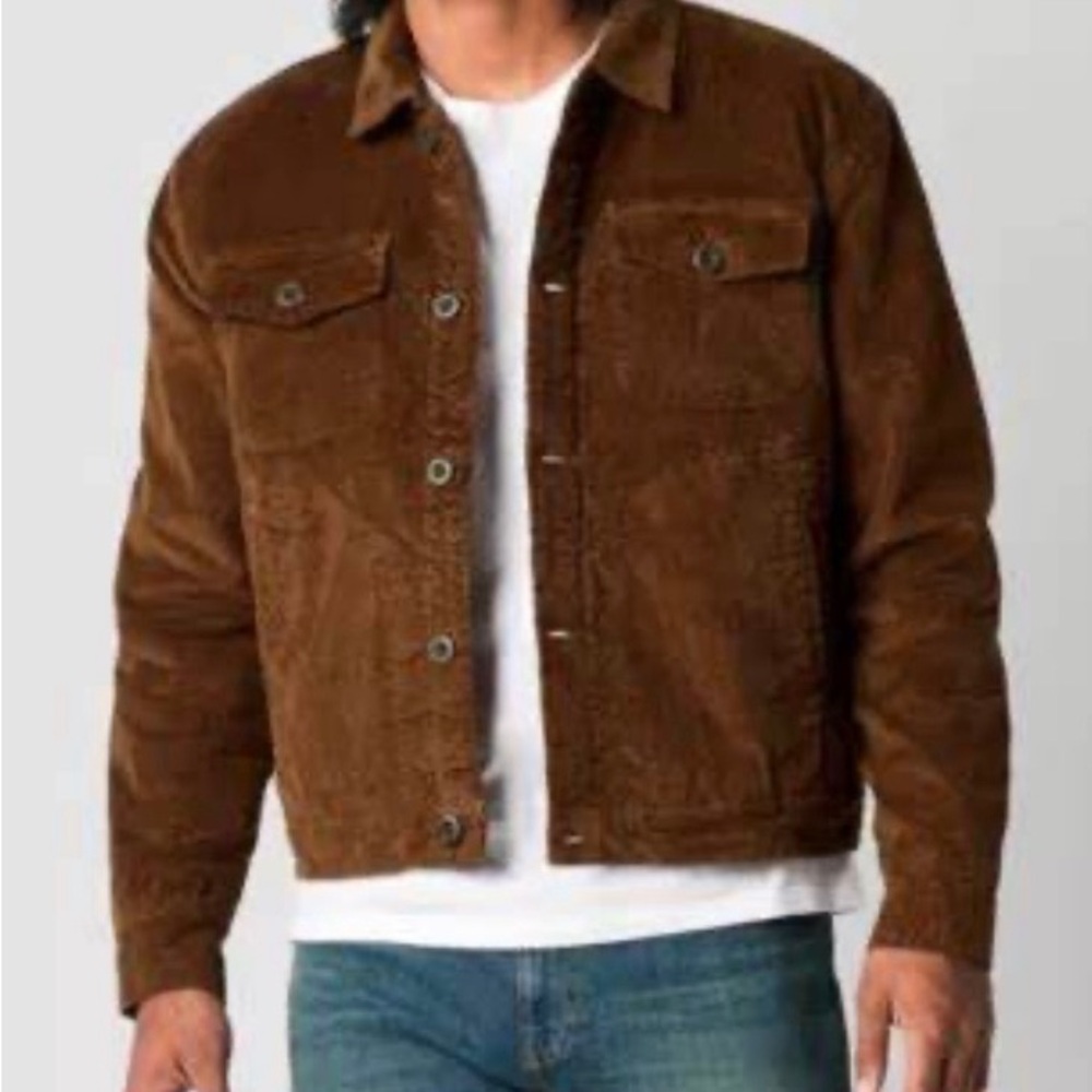 NWT Mutual Weave Men's Classic Brown Corduroy Jacket Size Large